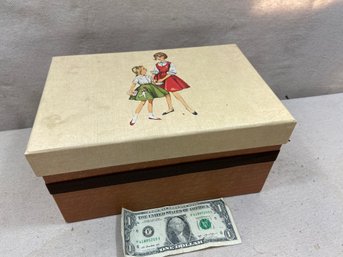 Vintage Box With Vintage Girls On Top -