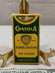 Antique Crayola Box With Crayons