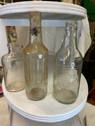 Vintage 3 Glass Bottles.