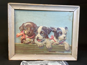 1940s  8X 10' Puppy Art A Little Bit 3D. See Pics