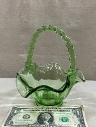 Beautiful Green. Glass Basket - Perfect For Easter