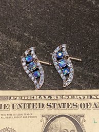 Vintage Blue Cuff Links (would Make Great Earrings)