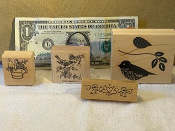 Set Of Rubber Stamps Birds/Garden