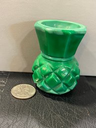 Tiny Green Glass Vase.