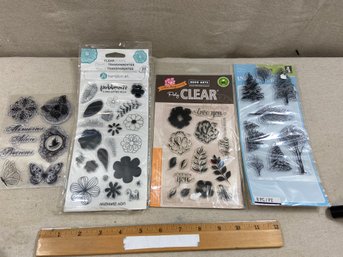 Lot Of Clear Stamps Trees, Leaves, Birds