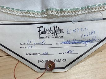 Vintage Frederick And Nelson NOS Linen Collar