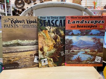 THree Walter Foster Art Lesson Books Landscapes/seascapes