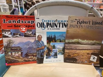 THree Walter Foster Art Lesson Books Landscapes/Seascapes/oil Painting