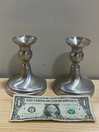 Two Pewter Candlesticks