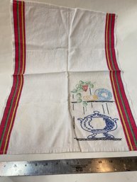 21' X 18' Linen Embroidered Flour Sack Towel