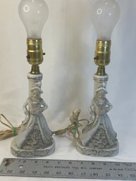 Pair Of Vintage Porcelain Lamps In Great Condition