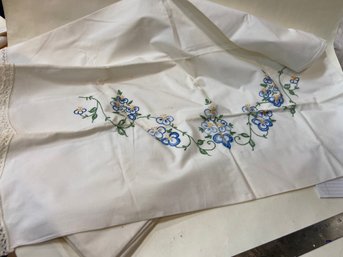 Vintage Hand Embroidered Pillow Cases - 2