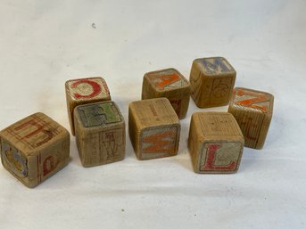 8 Very Old Wooden Blocks - Awesome!  Great For Art Or Display