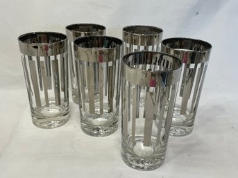 7 MCM Perfect Condition Highball Glass-  Silver Is In Perfect Shape