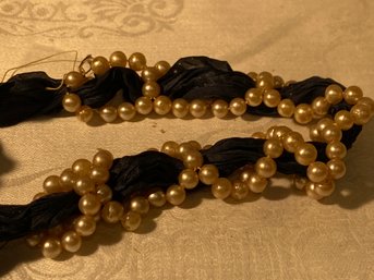 Vintage Silk And 'pearl' Necklace