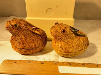 2 Smaller Wicker Bunny Baskets