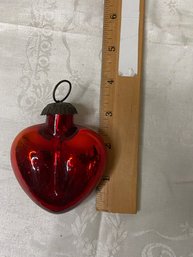Red Glass Heart Ornament