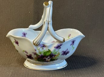 Vintage Little Purple Violet Basket Dish