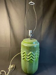 MCM Amazing Pottery Lamp Lime And Seafoam Green. Works!