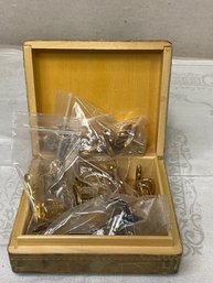 Box Of Cuff Links And Tie Clips.