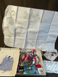 Dresser Scarf Cross Stitch Kit With All The Floss And Hoop