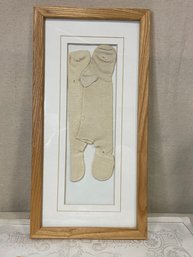 Framed Vintage Baby Socks 16x8'