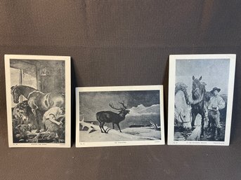 Three Antique Art Prints