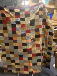 Vintage Handmade Block Quilt Gorgeous Colors