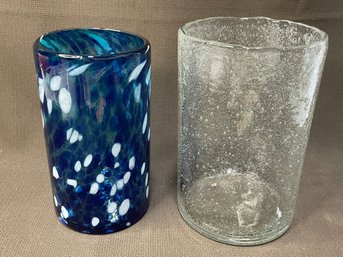 Two Handmade Glass Vases
