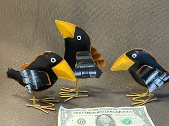 Three Funny Little Metal Crows