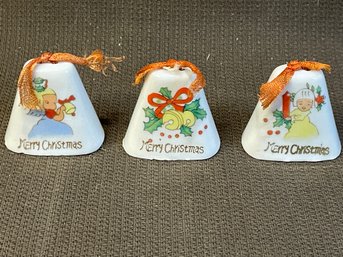 3 Antique Christmas Bell Ornaments. #1