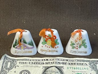 3 Antique Christmas Bell Ornaments. #2