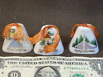 3 Antique Christmas Bell Ornaments. #3