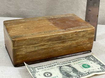 1937 Vintage Wood Box.  Carved Inside With Date
