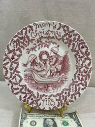1983 Christmas Plate - Great Cookies For Santa Plate.  Made In England