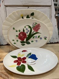 Three Handpainted Ceramic Platters