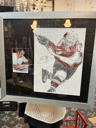 Framed Drawing Of Joe Sakic, Signed By Joe Sakic With COA
