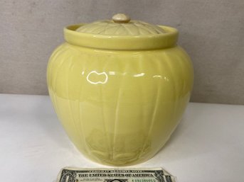 Unmarked Vintage Pottery Cookie Jar - Amazing Yellow. USA Pottery-ish.