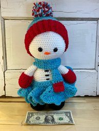 Darling Hand Crocheted Snow-girl!
