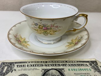 Meito China Linden Handpainted Cup And Saucer (2)