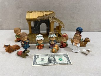 Nativity Set - Resin And Adorable Manger
