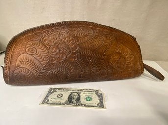 Large Westeer Vintage Tooled Leather Clutch