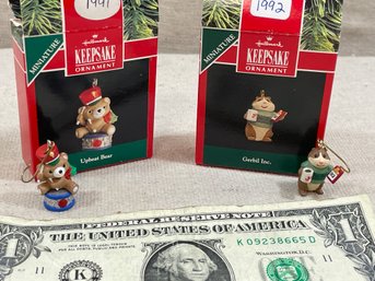Two Hallmark Miniature Collector Series Bear And Gerbil