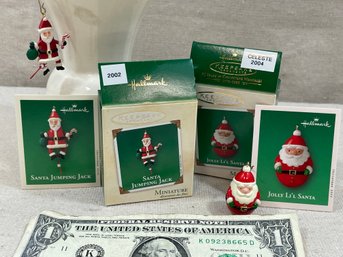 Two Hallmark Miniature Collector Series Santas