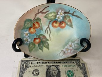 Unmarked Oval Handpainted Dish
