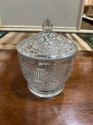 Vintage Pressed Glass Candy Dish 4 1/4'W X 5 1/2'h (with Lid)