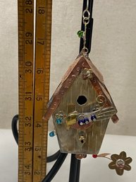 Handcrafted Metal Birdhouse About 5'