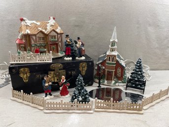 Adorable Christmas Village With Accessories Not Vintage. (from Mervyns)