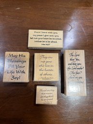 Lot Of 5 Religious Rubber Stamps Largest 2' X 4'