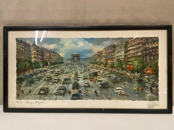 Paris Wall Decor G Leon-Print With Frame  Vintage Champs Elysees